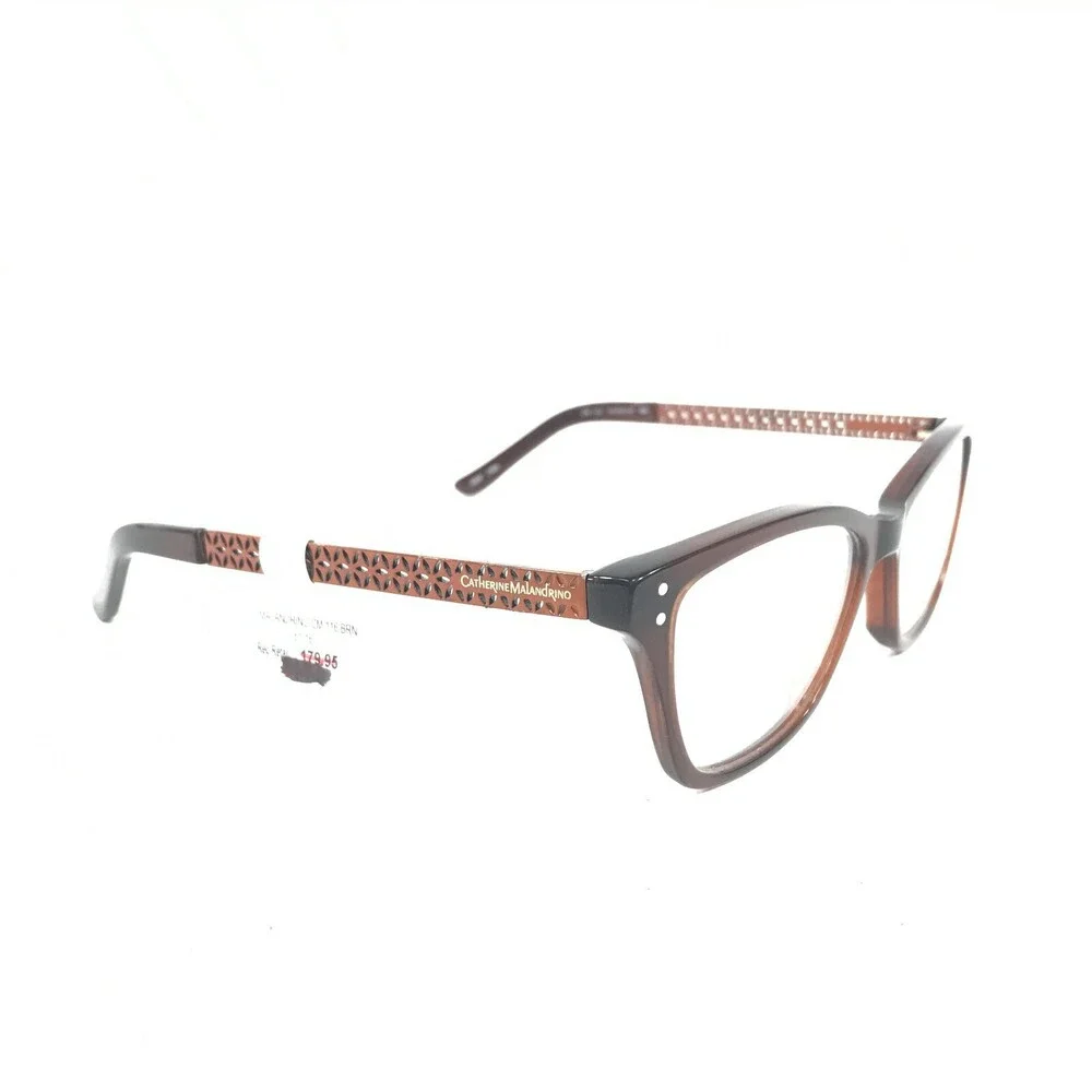 Catherine Malandrino Eyeglasses Frames CM 116 BRN Clear Brown Cat Eye 51-16-135